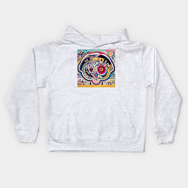 Cute Puppy Kandinsky Kids Hoodie by ravel.live